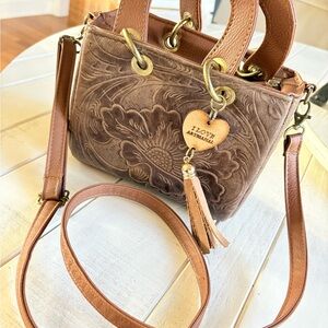 Brown Embossed Handbag